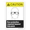 Signmission ANSI, Eye Protection Required Beyond This Point, 10in X 7in Rigid Plastic, 7" H, 10" W, Landscape OS-CS-P-710-L-19756 - alternate 1